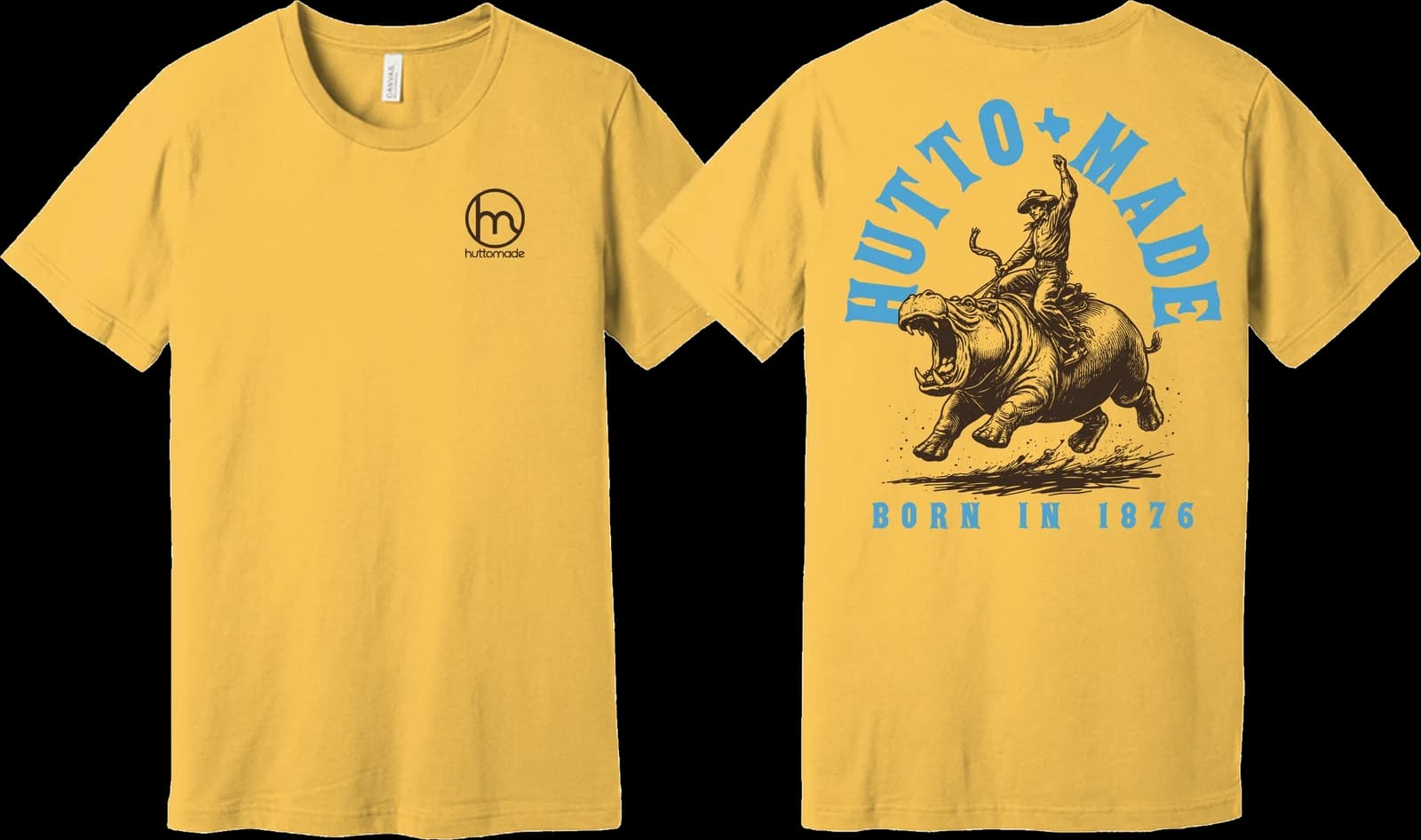 Hippo Meets Cowboy design, front and back