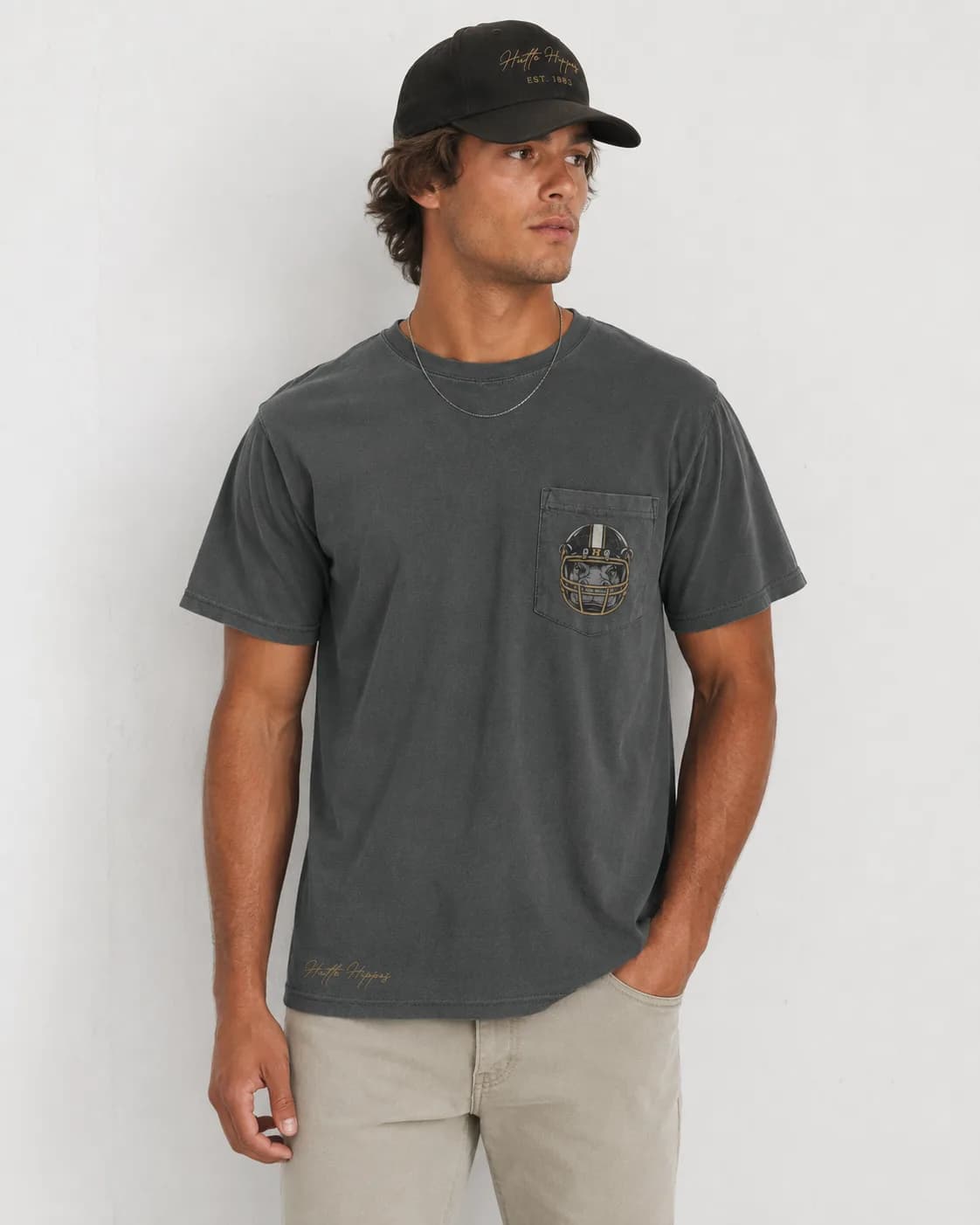 The Friday Night Pocket Tee, worn