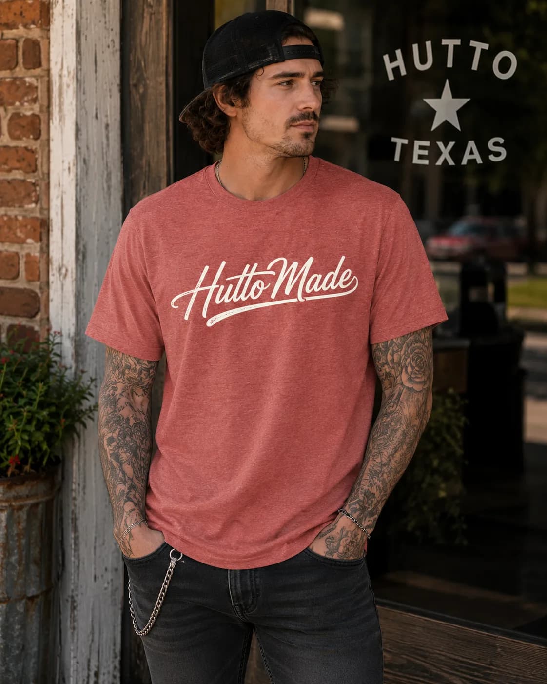 The HuttoMade Tee worn downtown