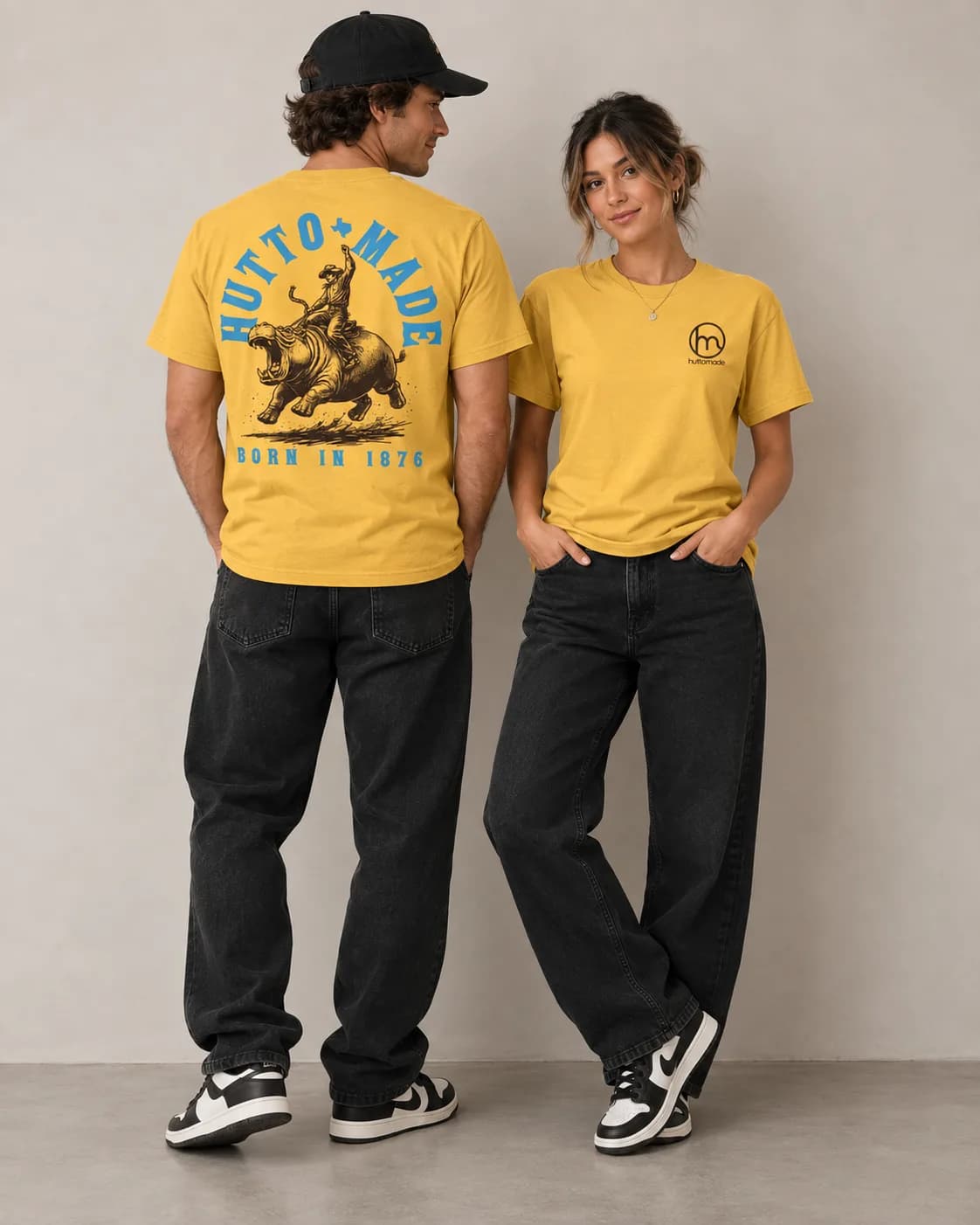 The Cowboy Hippo Tee, worn